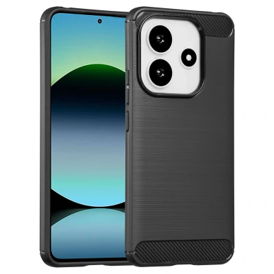 Afbeelding van Xiaomi Redmi Note 14 (4G) Hoesje Siliconen en TPU (zacht) imoshion Softcase/Backcover Zwart Telefoonhoesje