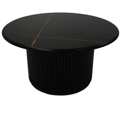 Afbeelding van Salontafel Zwart Melamine 80x80x42 cm Easy Giga Meubel