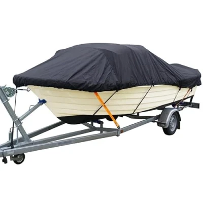Afbeelding van Maxxcovers® Boothoes Bootzeil Afdekzeil Boot Zwart Maat A: 425 485 x 173 cm