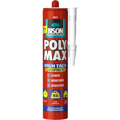 Afbeelding van 12x Bison Poly Max® High Tack Express Wit 440 gr