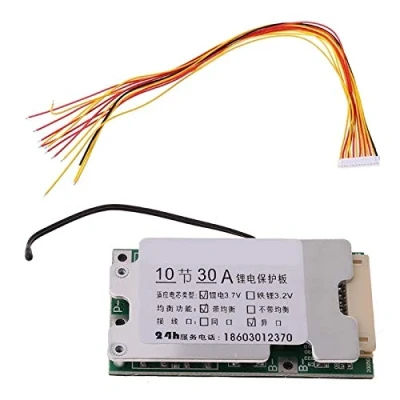 Afbeelding van 10S 36V 30A Li ion lithium 18650 batterij BMS PCB stroombeveiliging met balans