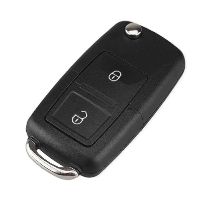Afbeelding van OcioDual Klapbare behuizing met 2 toetsen, compatibel MK4 Bora Golf 4 5 6 Passat Polo Touran reservehoes voor autosleutel onbewerkte sleutel, stijve afdekking