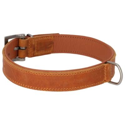 Afbeelding van Adori Halsband Vetleder Gevoerd Cognac&amp;Cognac Hondenhalsband 55x2.5 cm