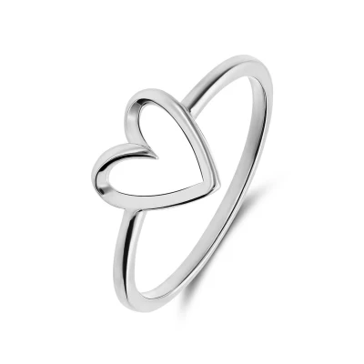 Afbeelding van Lucardi Minimalistic Ring, Dames, Maat: 52, Silver
