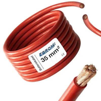 Afbeelding van 3 meter batterijkabel, rood, H07V K, 35 mm², 99,9% OFC koper, m (3 m), mm²