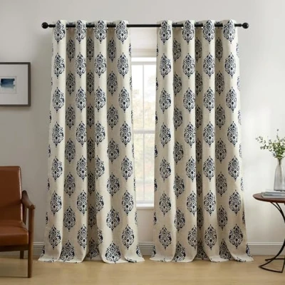 Afbeelding van Elrene Home Mode Navara Medaillon Kamer Verduistering Raamgordijnpaneel, 52 &quot;x 84&quot; (1, Navy