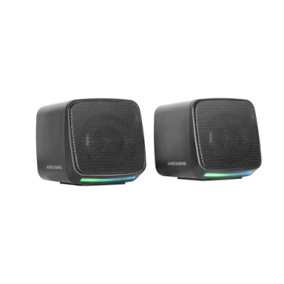 Afbeelding van MARSGAMING MS PRO, Compacte Luidsprekers 10W, Dynamische RGB Flow Verlichting, PC Luidspreker met Volumebox en 3.5mm Jack Ingang, Gaming Compatibel PC/Mac/Smartphone/Tablet, Zwart