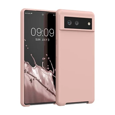 Afbeelding van kwmobile telefoonhoesje geschikt voor Google Pixel 6 Hoesje met siliconen coating Smartphone case in licht oudroze