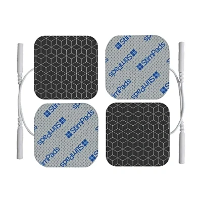 Afbeelding van StimPads PRO 4 zilveren elektroden pads 50 x mm met 2 pin aansluiting perfecte geleiding herbruikbare en duurzame kleefelektroden voor TENS/EMS apparaten gecertificeerd medisch hulpmiddel