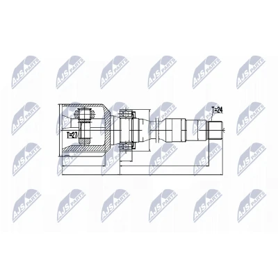 Afbeelding van Homokineet reparatie set, aandrijfas NTY NPW TY 029