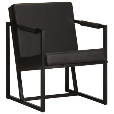 Afbeelding van Fauteuil echt leer zwart