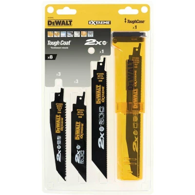 Afbeelding van DeWalt Accessoires 8 delige set 2X BiM reciprozaagbladen (3x DT2300L QZ, 3x DT2407L 1x DT2308L DT2408L QZ) DT2443L QZ