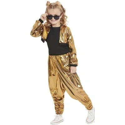 Afbeelding van Smiffys 80s Hammertime Kinder Kostuum Kids tm 12 jaar Goudkleurig