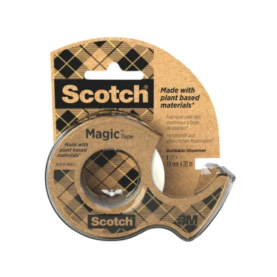 Afbeelding van Plakband Magic Tape A Greener Choice, Ft 19 Mm, 20 M, Op Dispenser Van 100 % Gerecycleerd Plastic