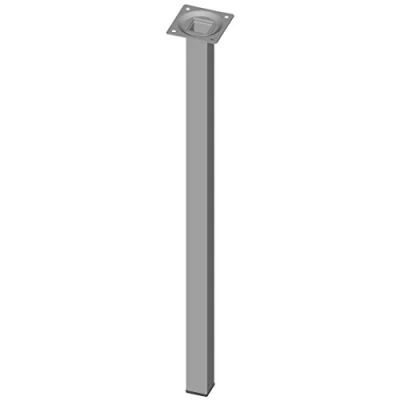 Afbeelding van Element System 18133 00306 meubelvoet vierkant metalen vierkante voet, ideaal als tafelpoot voor het ontwerpen van individuele meubels, wit aluminium, 25 x mm, lengte 500 4 stuks