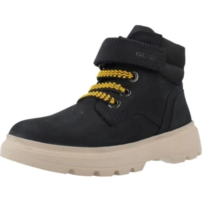 Afbeelding van Geox Kiddartah Sneakers hoog voor kinderen, Maat: 27, Navy black Leer en textiel