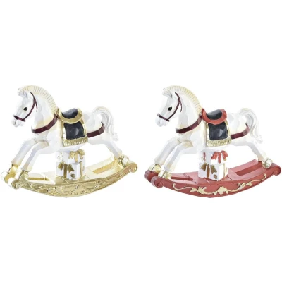Afbeelding van Kerstversiering DKD Home Decor Paard Hars (14 x 4 11 cm) (2 Stuks)