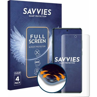 Afbeelding van Savvies (4 Stuks) Full Screen Scherm Beschermfolie voor OnePlus 12R Cover Protector 3D Curved [Edge to Edge, Ultra Clear, Scratch Proof]