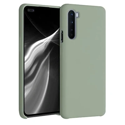 Afbeelding van kwmobile telefoonhoesje compatibel met OnePlus Nord hoesje Zachte case voor smartphone Back cover in grijsgroen