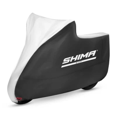 Afbeelding van SHIMA X Cover motorzeil, waterdicht, outdoor, garage, afdekking, motoraccessoires, regenbescherming, uv bestendig, slotgat, winddicht (zwart, S)