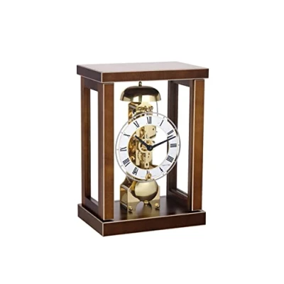Afbeelding van Hermle 23056 030791 tafelklok in puristisch design walnoot bruin 18,5 cm x 26,5 12,5