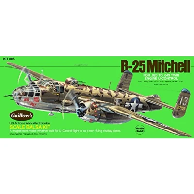 Afbeelding van Guillow North American B 25 Mitchell Balsa Model Aircraft Kit
