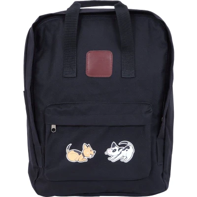 Afbeelding van Biggdesign Dogs schooltas rugzak rugtas zwart waterdicht