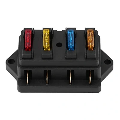 Afbeelding van Car Blade Fuse Holder, 12 24V Circuit Standard Box Block Holder met 5A + 10A 15A 20A zekering