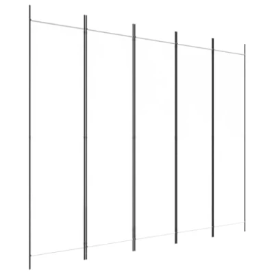 Afbeelding van vidaXL Kamerscherm met 5 panelen 250x200 cm stof wit