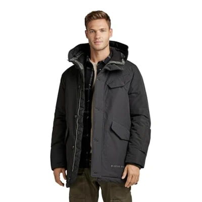 Afbeelding van G STAR Vodan gewatteerde parka met capuchon voor heren, zwart (dk D22713 A281 6484), XS