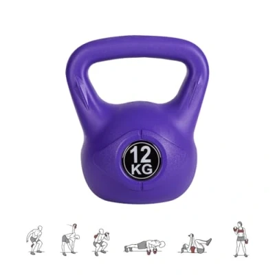 Afbeelding van 12 kg Kettlebell Gewicht met Ergonomische Handgreep, Halter voor Spiertraining Thuis en in de Sportschool