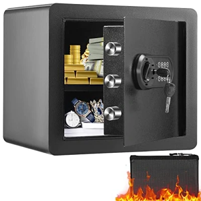 Afbeelding van VEVOR Safe 3,5 kubieke meter, meubelkluis met vuurvaste portemonnee, wachtwoord en sleutel, digitale thuissluis, uitneembare plank, binnenkast, wandkluis voor contant geld, sieraden, documenten