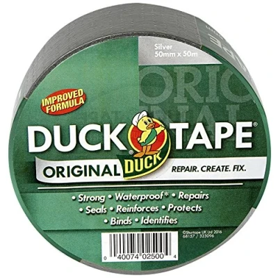 Afbeelding van Duck Tape Originele zeer sterke, waterbestendige Gaffer tape/pantserband/reparatieband, verbeterde formule, 50 mm x m, zilver