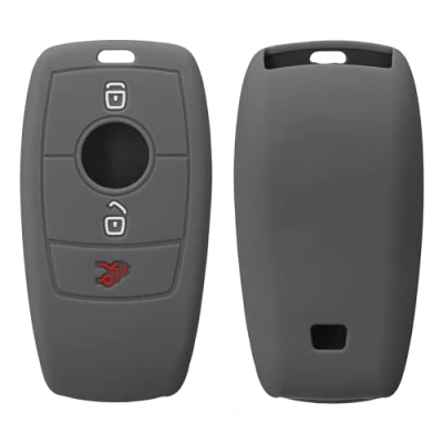 Afbeelding van kwmobile autosleutel hoesje geschikt voor Mercedes Benz Smart Key (alleen Keyless) hoes TPU behuizing Beschermende auto sleutel case Sleuteletui in donkergrijs