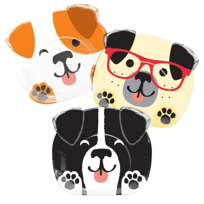 Afbeelding van Dog Party Shape borden 23cm 8 stuks