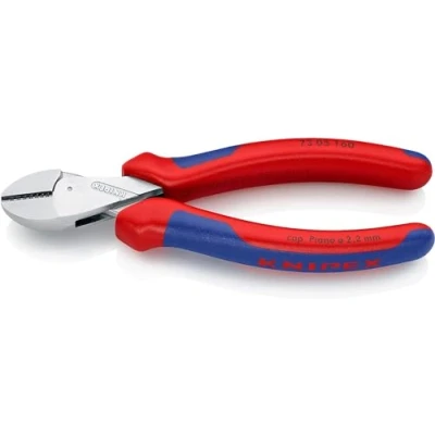 Afbeelding van Knipex X Cut Compacte zijsnijtang grote krachtoverbrenging verchroomd, met meer componentengrepen 160 mm (zelfbedieningskaart/blister) 73 05 SB