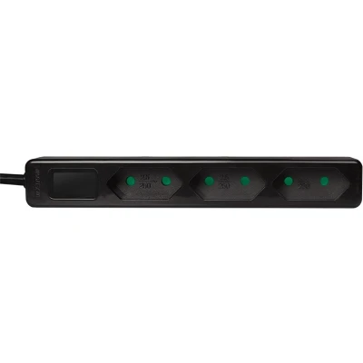 Afbeelding van LogiLink LPS229B Stekkerdoos 3 voudig Zwart Contourstekker 1 stuk(s)