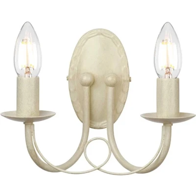 Afbeelding van Elstead Lighting LED Wandlamp Minster 2X E14 Max 60W Ivory/ Gold Patina