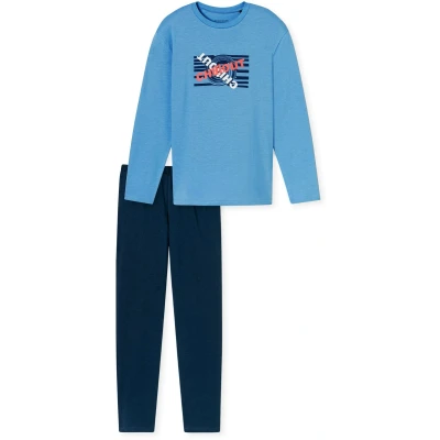 Afbeelding van Schiesser Pyjama voor kinderen, Maat: 140, Hellblau