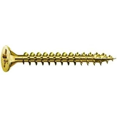 Afbeelding van SPAX Universele schroef, 3,5 x 16 mm, 1000 stuks, kruiskop Z2, verzonken kop, volledige schroefdraad, 4CUT, YELLOX A2L, 1081020350165
