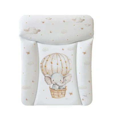 Afbeelding van Ceba Baby® aankleedkussen, zacht 50 x 70 cm, voor jongens en meisjes, waterdicht, wasbaar, Oeko Tex® standaard 100, gemaakt in de EU, olifant met ballon