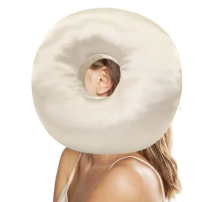 Afbeelding van SUNOYA Piercingkussen met gat, donutkussen voor oor tegen oorpijn, oorgatkussen donutkussen, oorkussen, piercing, pillow, piercing kussen zijslapers