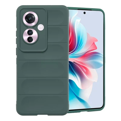 Afbeelding van Oppo Reno 11 F Hoesje Siliconen en TPU (zacht) imoshion Softcase/Backcover Donkergroen Telefoonhoesje Black Friday Deals