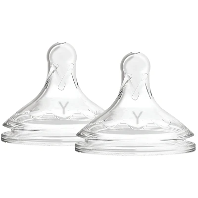 Afbeelding van Dr Brown&#039;s Options+ Anti colic Y cut Brede Hals Speen 2 Stuks WNY201 BEX +