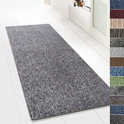 Afbeelding van KARAT tapijtloper voor keuken, hal en woonkamer op maat per meter haltapijt keukenloper tapijt (80 x 200 cm, turbo grijs)