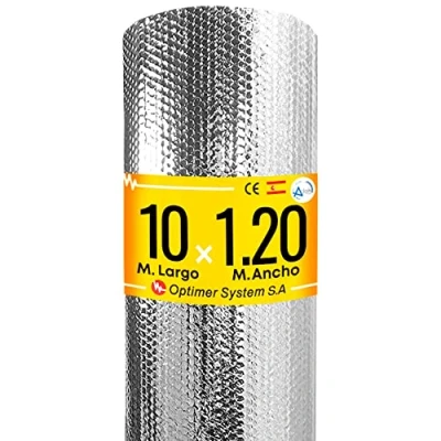Afbeelding van Optimer System warmte isolatie vermindert kou en hitte, reflecterende voor garage, muur, raam, camper, airconditioning, 10 x 1,20 m², 12 m²