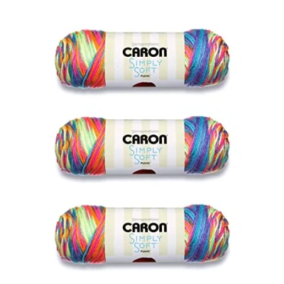 Afbeelding van Caron Simply Soft Rainbow Bright Paints Garen 3 Pack van 141g/5oz Acryl 4 Medium (Worsted) 235 Yards Breien/haken