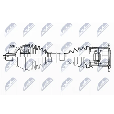 Afbeelding van NTY NPW AU 033 Aandrijfas Vooras links 556mm