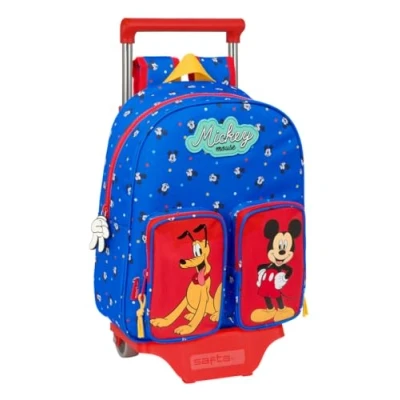 Afbeelding van Schoolrugzak met Wielen Mickey Mouse Clubhouse Good day Blauw 28 x 34 10 cm