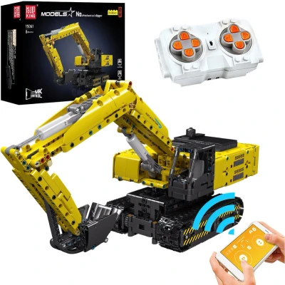 Afbeelding van Mould King Technic Graafmachine kraanwagen City speed champions adventure Creator classic auto bouwpakket Technische speelgoed ideas voor expert volwassenen &amp; kinderen 1511 bouwstenen modelbouw (compatibel met lego of mega bloks)